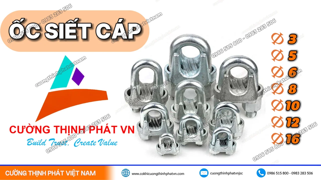 Ốc siết cáp nhiều kích cỡ