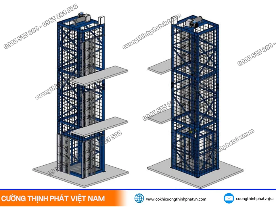 Cấu tạo và công nghệ thang máy tải hàng chuyên dụng
