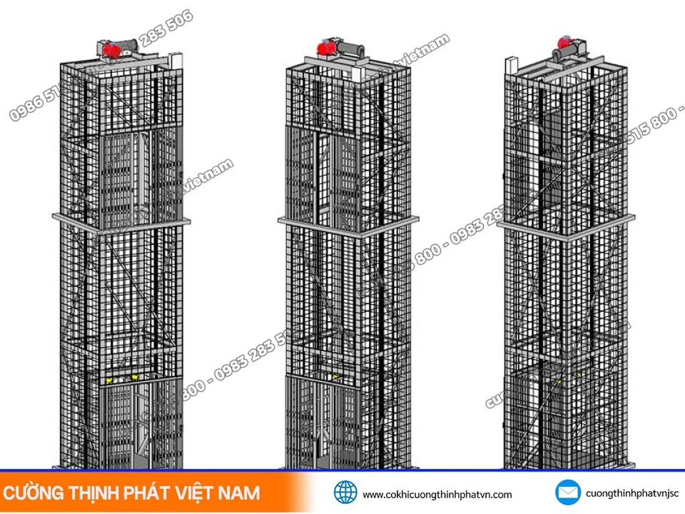 Cấu tạo và công nghệ thang máy tải hàng chuyên dụng