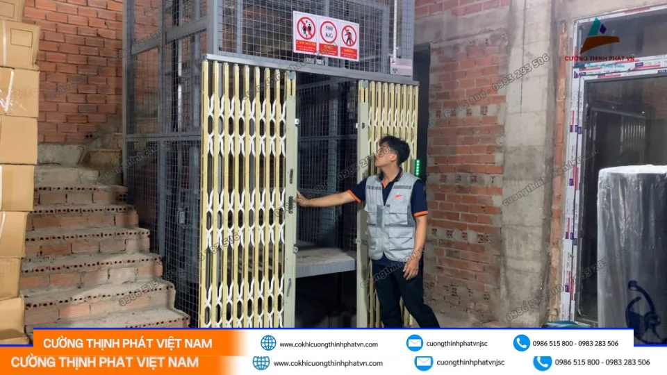 Thi Công Thang máy tải hàng, thang thực phẩm Phường Bến Cát TP.HCM