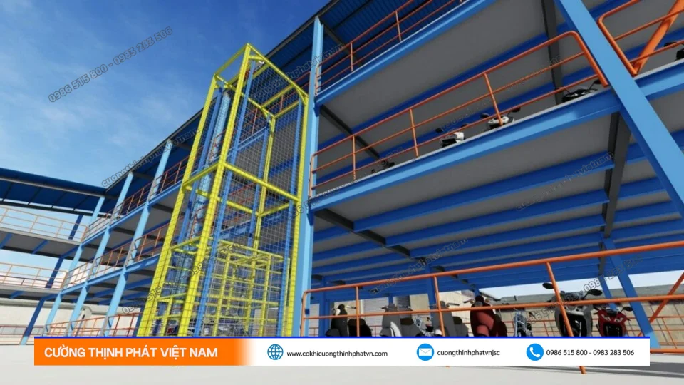 Thiết kế thi công thang tải xe máy