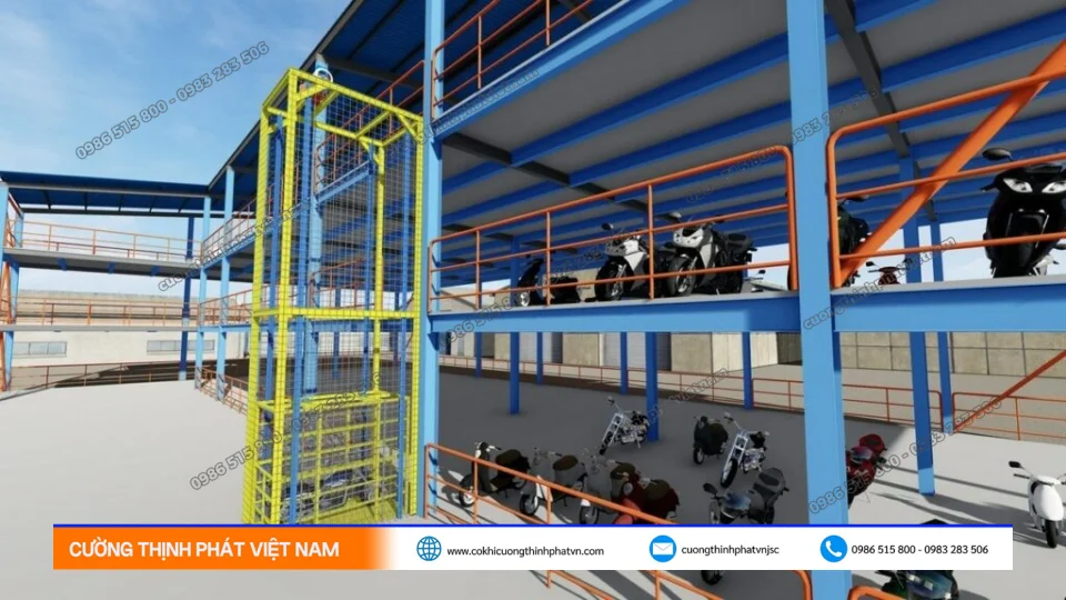 Thiết kế thi công thang tải xe máy