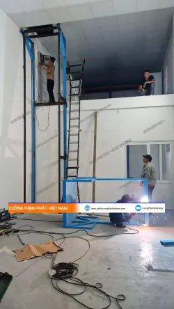 Dự án thang máy tải hàng 200 kg điều khiển từ xa tại Dĩ An, Bình Dương