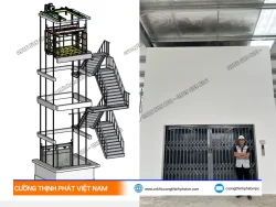 Dự án lắp đặt thang máy tải hàng 3 tấn cho công ty Huỳnh Phát tại Châu Thành, Bến Tre