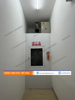 Lắp thang máy tải hồ sơ cho ngân hàng Eximbank Lê Văn Sĩ, Quận 3