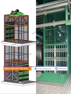 Lắp đặt thang máy tải hàng 1000kg, 2 điểm dừng tại công ty Bình Phước Xanh