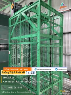 Lắp đặt thang máy tải hàng 1000kg, 2 điểm dừng tại công ty Bình Phước Xanh