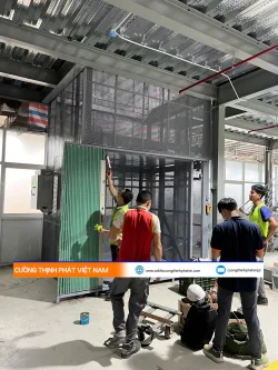 Thiết kế thi công thang tải hàng 1 tấn - Cty Đồng Ngô - tại nhà máy Innotex - Vĩnh Long