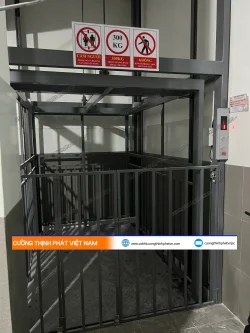 Hoàn thiện thang máy tải hàng 300kg (tời 500kg) cho Cty Đức Thiện